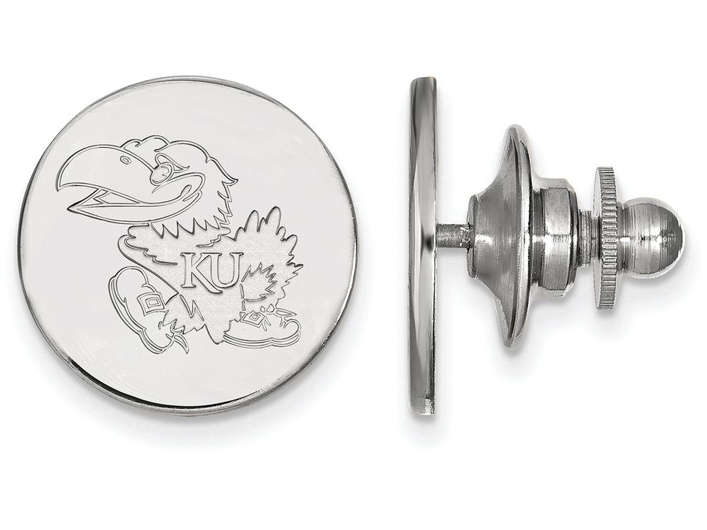 14k White Gold Logoart University Of Kansas Lapel Pin