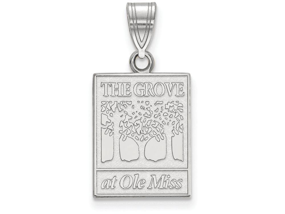 14k White Gold Logoart University Of Mississippi Medium Pendant