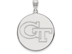 14k White Gold Logoart Georgia Institute Of Technology Extra Large  Disc Pendant