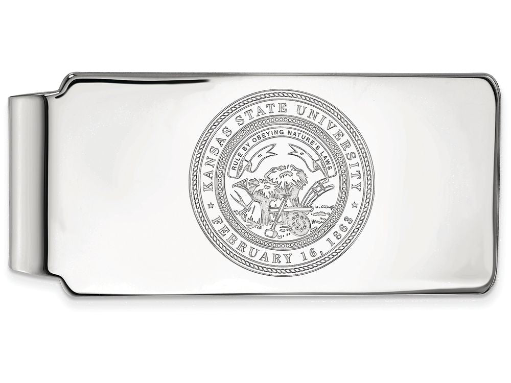 14k White Gold Logoart Kansas State University Money Clip Crest