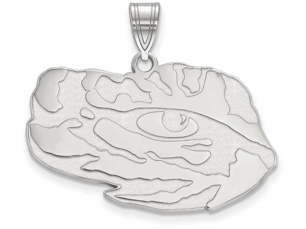 14k White Gold Logoart Louisiana State University Large Pendant