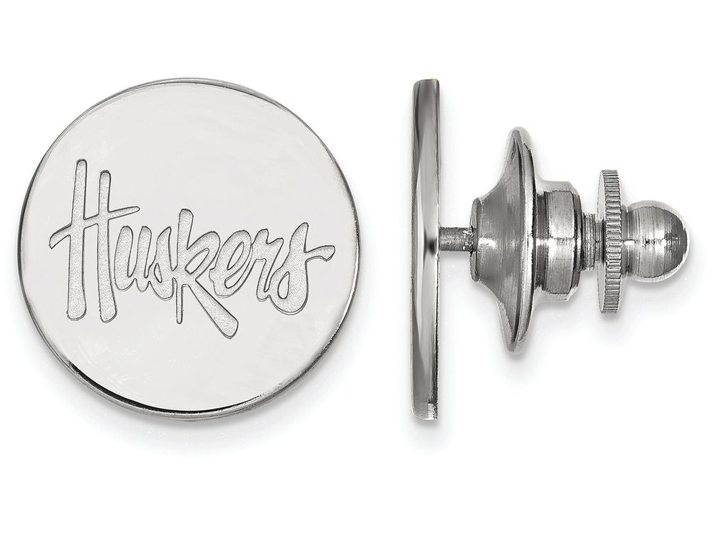 14k White Gold Logoart University Of Nebraska Lapel Pin