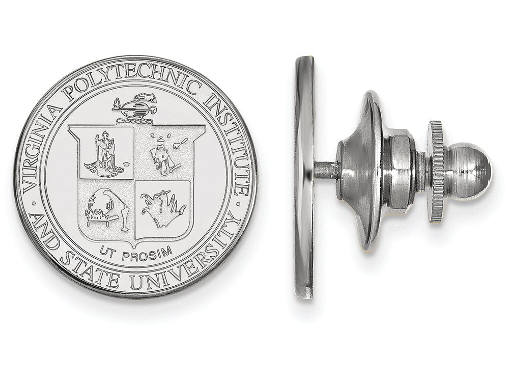 14k White Gold Logoart Virginia Tech Crest Lapel Pin