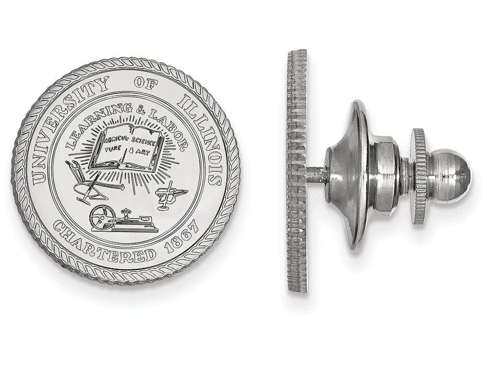 14k White Gold Logoart University Of Illinois Crest Lapel Pin
