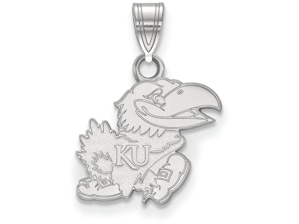 14k White Gold Logoart University Of Kansas Small Pendant
