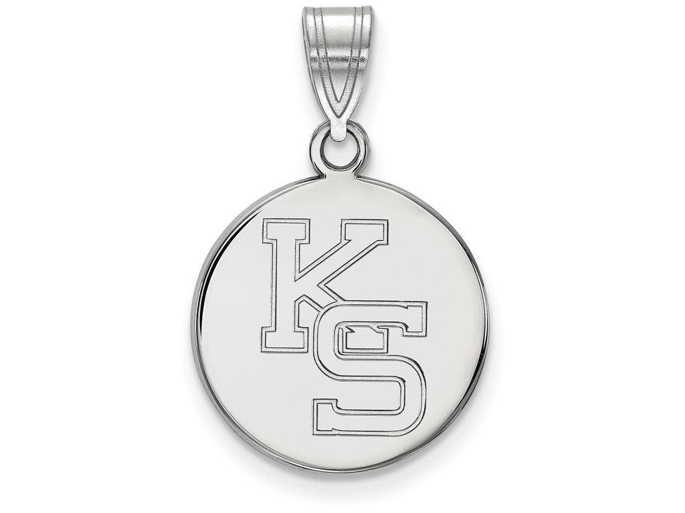 14k White Gold Logoart Kansas State University Medium Pendant