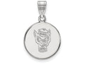 14k White Gold Logoart North Carolina State University Medium Disc Pendant