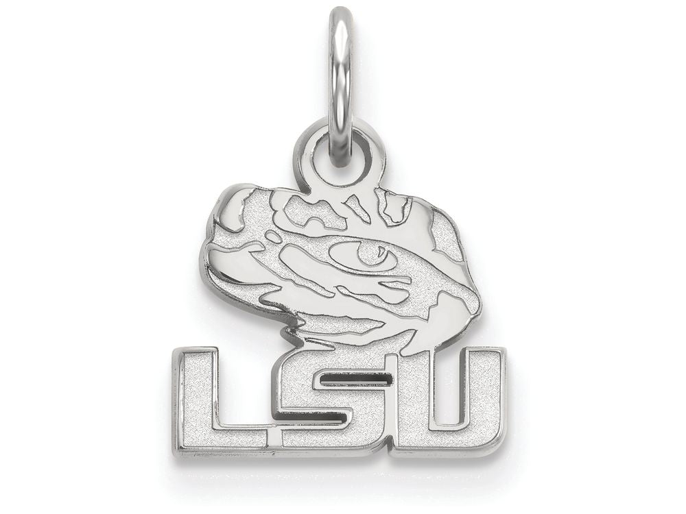 14k White Gold Logoart Louisiana State University Extra Small Pendant