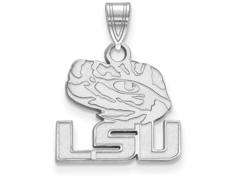 14k White Gold Logoart Louisiana State University Small Pendant