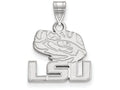 14k White Gold Logoart Louisiana State University Small Pendant