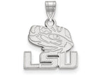 14k White Gold Logoart Louisiana State University Small Pendant