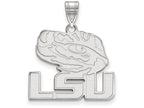 14k White Gold Logoart Louisiana State University Large Pendant
