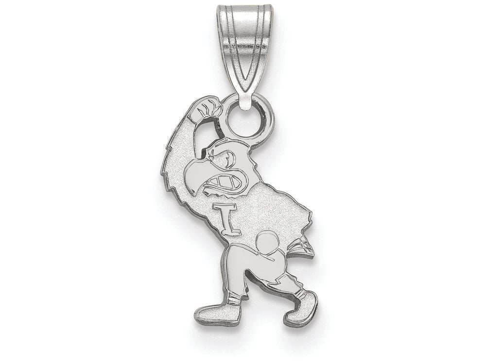 14k White Gold Logoart University Of Iowa Small Pendant