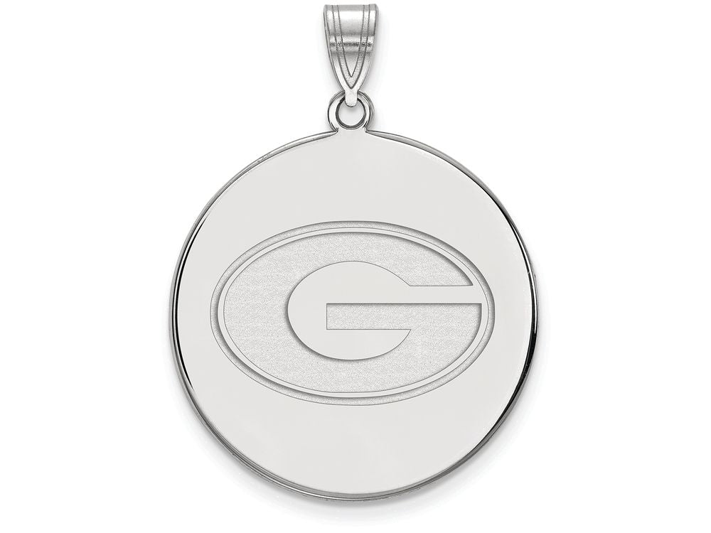 14k White Gold Logoart University Of Georgia Extra Large  Disc Pendant