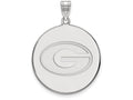 14k White Gold Logoart University Of Georgia Extra Large  Disc Pendant
