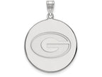 14k White Gold Logoart University Of Georgia Extra Large  Disc Pendant