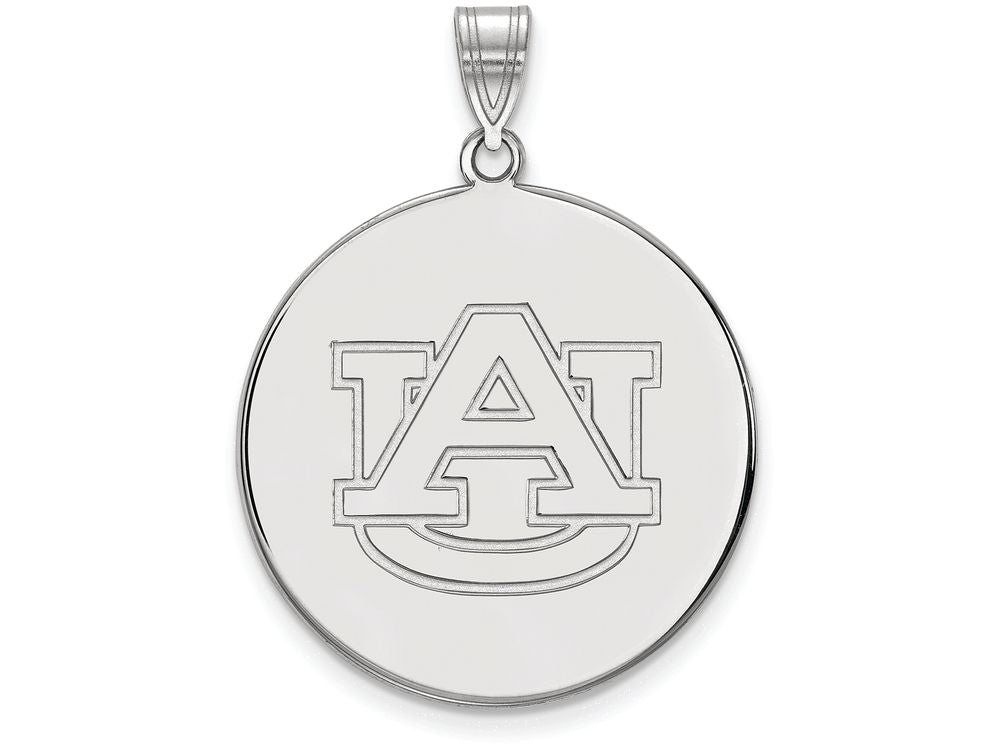 14k White Gold Logoart Auburn University Extra Large  Disc Pendant