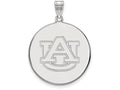 14k White Gold Logoart Auburn University Extra Large  Disc Pendant