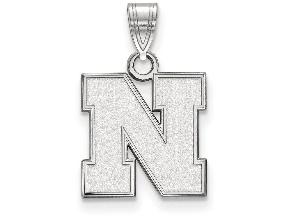 14k White Gold Logoart University Of Nebraska Small Pendant