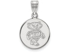 14k White Gold Logoart University Of Wisconsin Medium Disc Pendant
