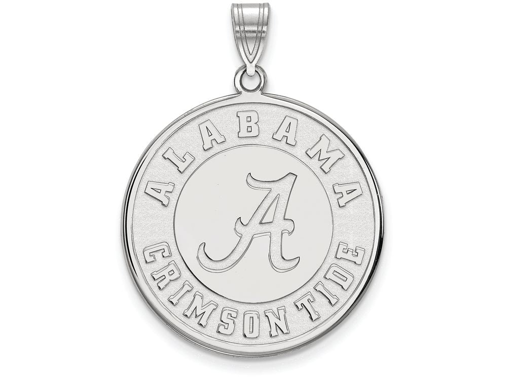 14k White Gold Logoart University Of Alabama Extra Large  Disc Pendant