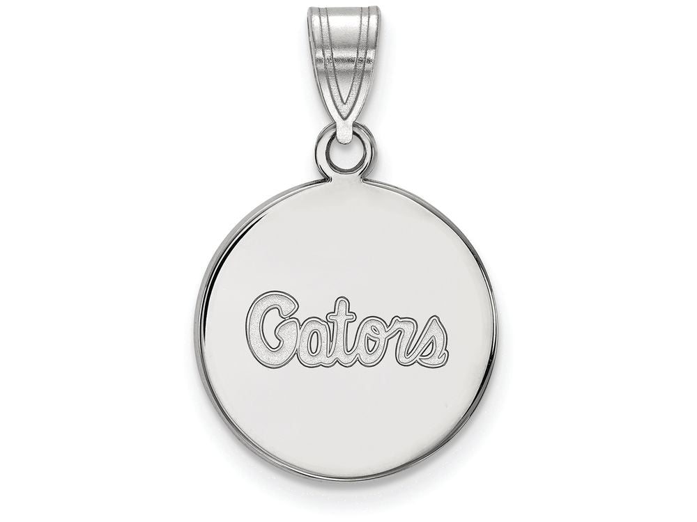 14k White Gold Logoart University Of Florida Medium Disc Pendant