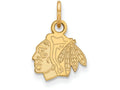 14k Yellow Gold Nhl Logoart Chicago Blackhawks Extra Small Pendant
