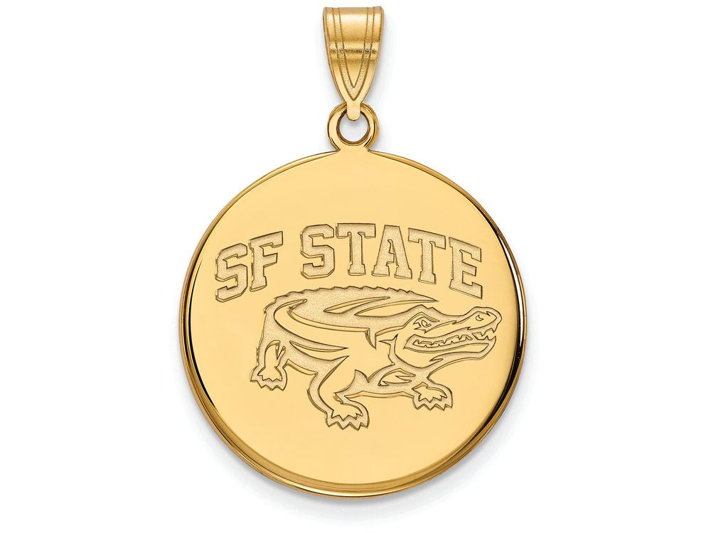 14k Yellow Gold Logoart San Francisco State University Large Disc Pendant