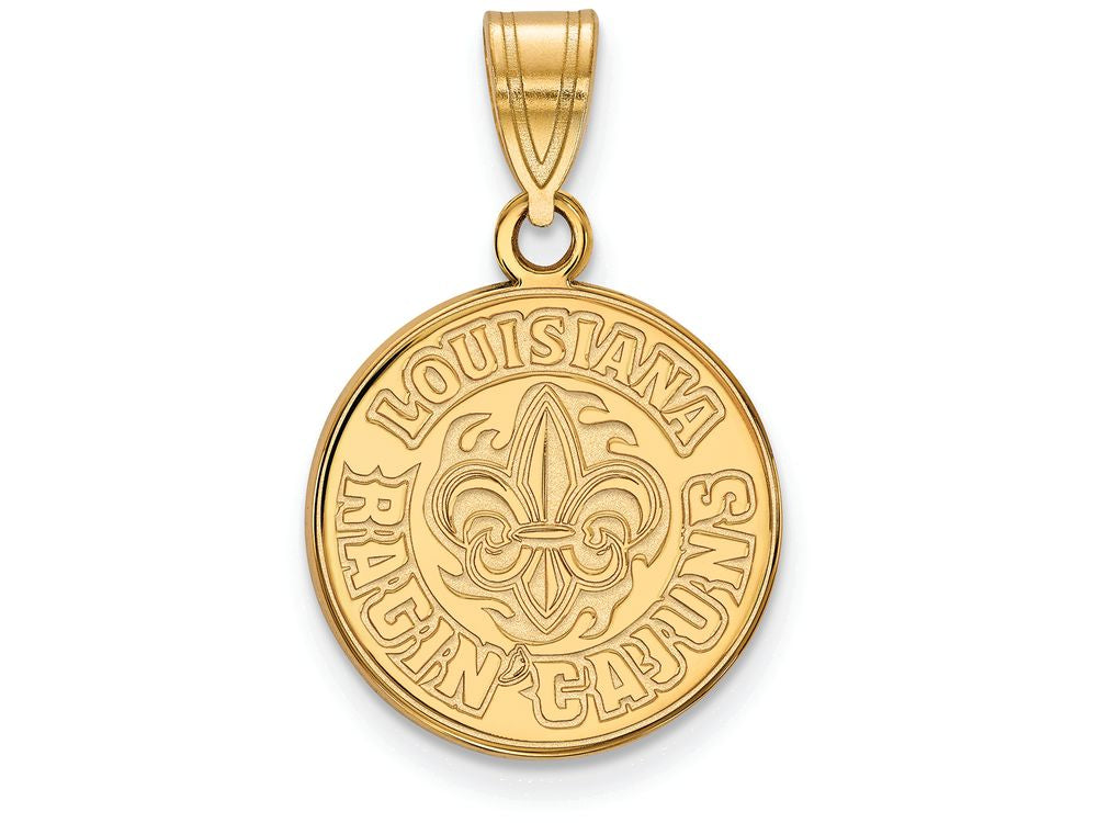 14k Yellow Gold Logoart University Of Louisiana At Lafayette Medium Pendant