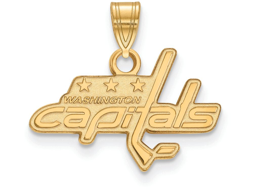 14k Yellow Gold Nhl Logoart Washington Capitals Small Pendant