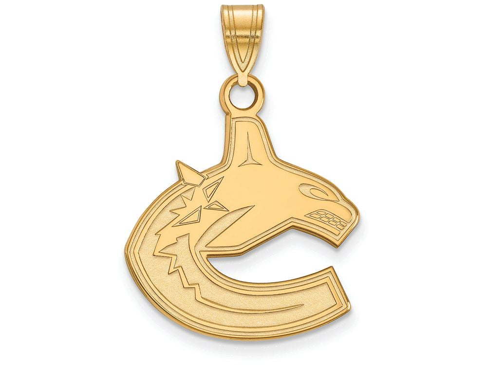14k Yellow Gold Nhl Logoart Vancouver Canucks Large Pendant