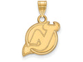14k Yellow Gold Nhl Logoart New Jersey Devils Small Pendant
