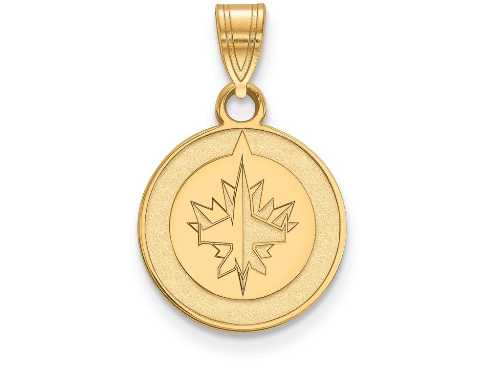 14k Yellow Gold Nhl Logoart Winnipeg Jets Small Pendant