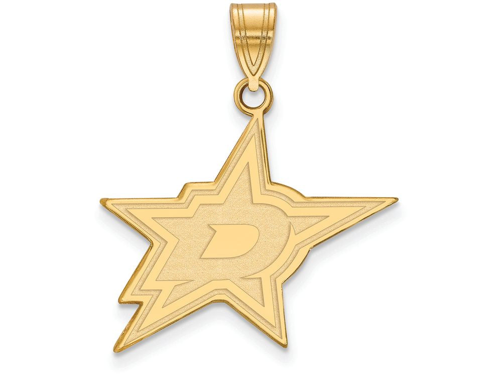 14k Yellow Gold Nhl Logoart Dallas Stars Large Pendant
