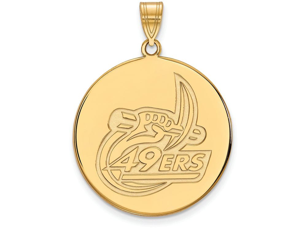 14k Yellow Gold Logoart U Of North Carolina At Charlotte Extra Large  Disc Pendant