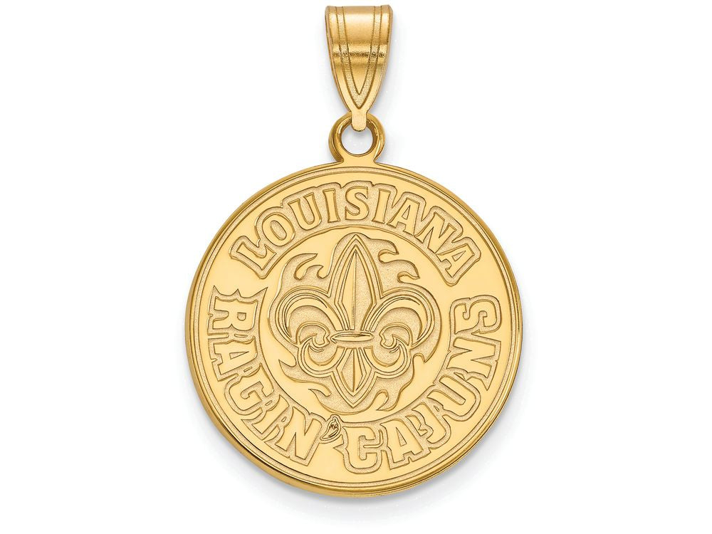 14k Yellow Gold Logoart University Of Louisiana At Lafayette Large Pendant