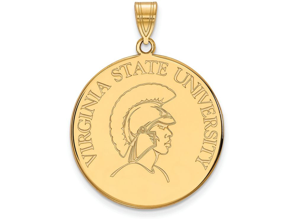 14k Yellow Gold Logoart Virginia State University Extra Large  Disc Pendant