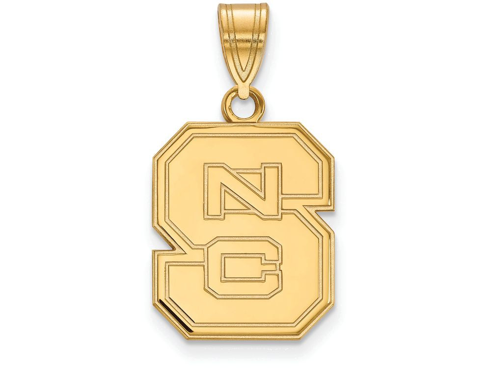 14k Yellow Gold Logoart North Carolina State University Medium Pendant