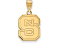 14k Yellow Gold Logoart North Carolina State University Medium Pendant