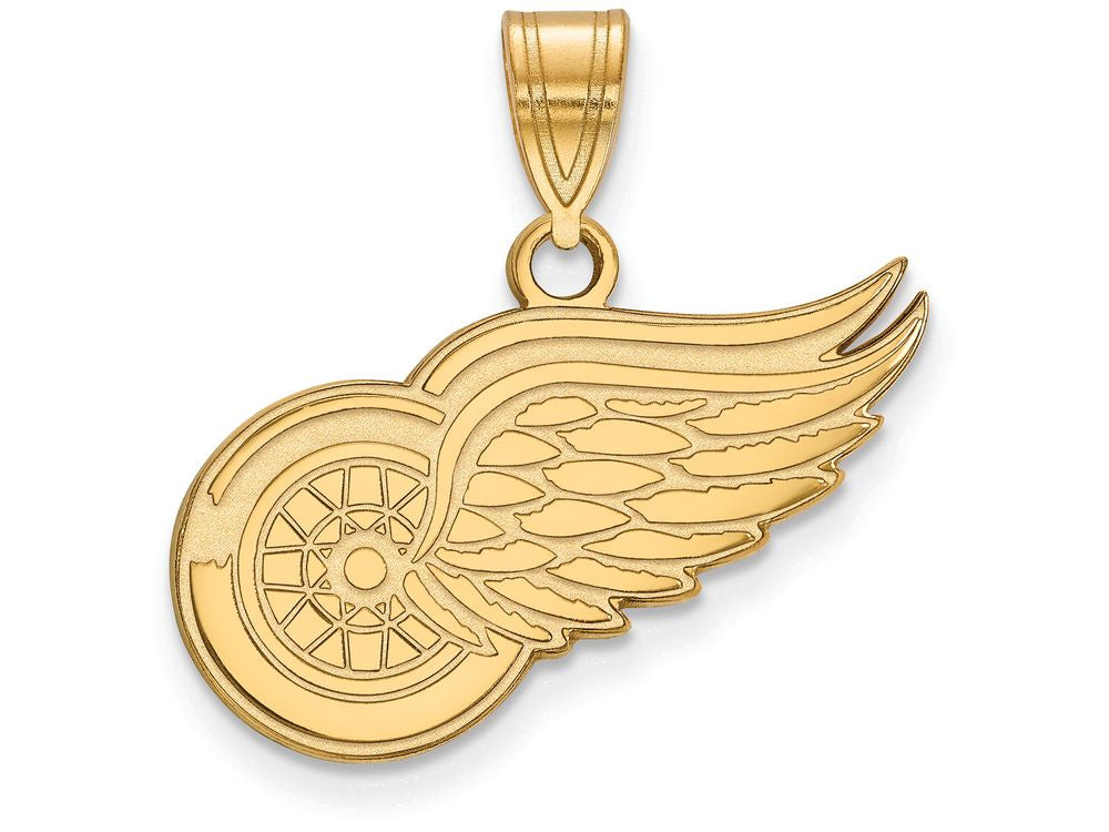 14k Yellow Gold Nhl Logoart Detroit Red Wings Medium Pendant