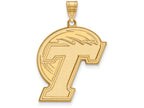 14k Yellow Gold Logoart Tulane University Extra Large  Pendant