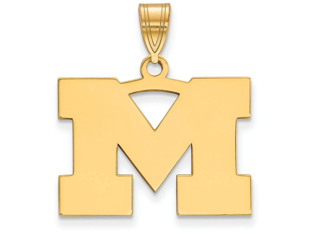 14k Yellow Gold Logoart Michigan (univ Of) Medium Pendant