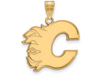14k Yellow Gold Nhl Logoart Calgary Flames Large Pendant