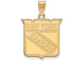 14k Yellow Gold Nhl Logoart New York Rangers Large Pendant