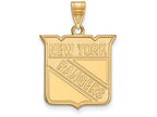 14k Yellow Gold Nhl Logoart New York Rangers Large Pendant