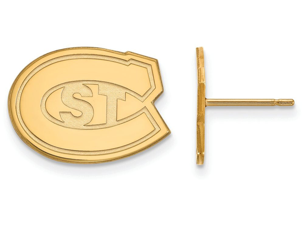 14k Yellow Gold Logoart St. Cloud State Small Post Earrings