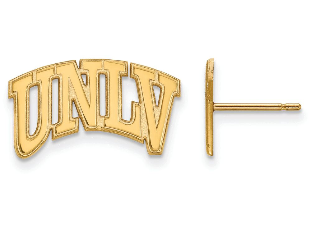 14k Yellow Gold Logoart University Of Nevada Las Vegas Small Post Earrings