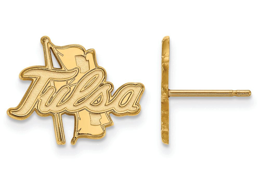 14k Yellow Gold Logoart The University Of Tulsa Small Post Earrings