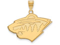 14k Yellow Gold Nhl Logoart Minnesota Wild Large Pendant