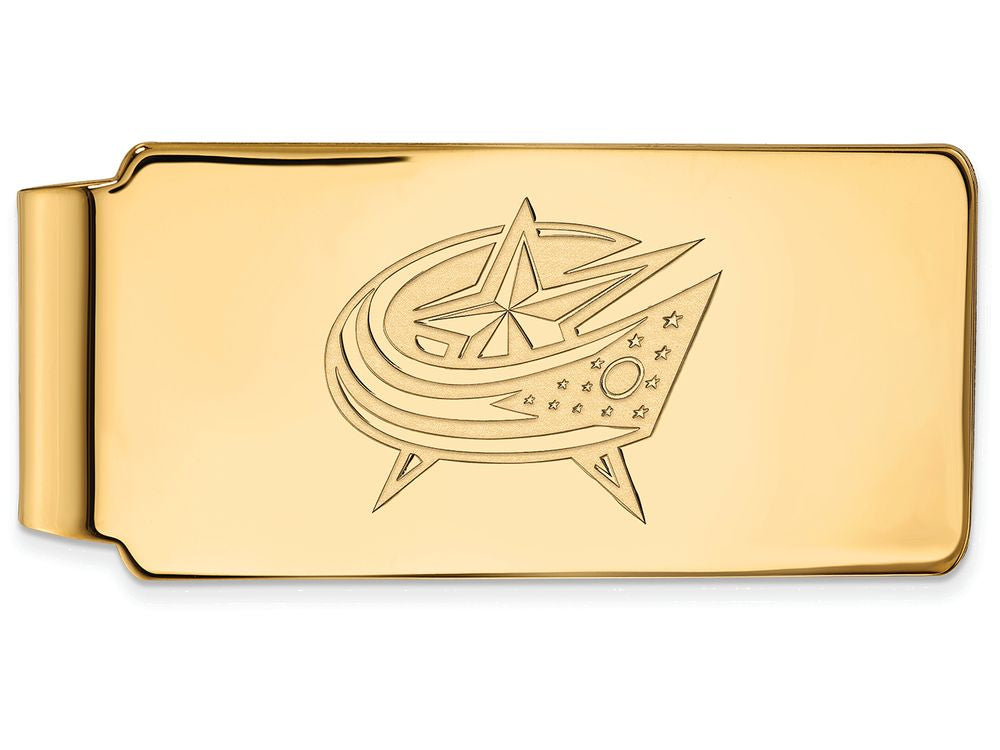14k Yellow Gold Nhl Logoart Columbus Blue Jackets Money Clip